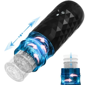 Automatic Male Masturbator Telescopic Rotation Vibration Man Masturbation Cup LCD Digital Simulation Blowjob Masturbator for Men